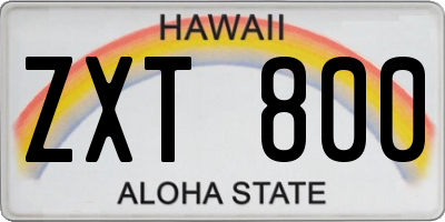 HI license plate ZXT800