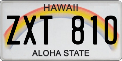 HI license plate ZXT810
