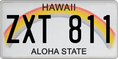 HI license plate ZXT811
