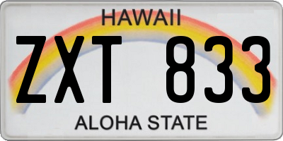 HI license plate ZXT833