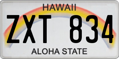 HI license plate ZXT834