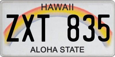 HI license plate ZXT835