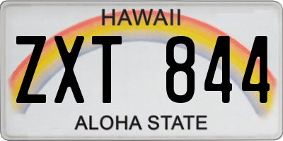 HI license plate ZXT844