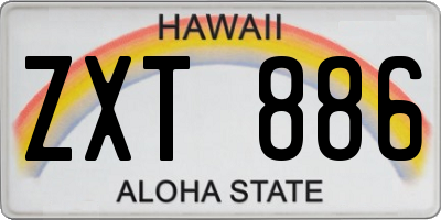 HI license plate ZXT886