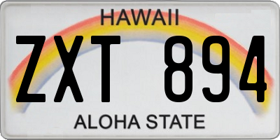 HI license plate ZXT894