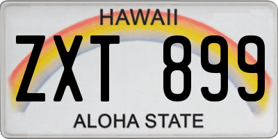 HI license plate ZXT899