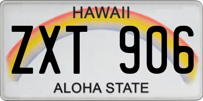 HI license plate ZXT906