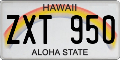 HI license plate ZXT950