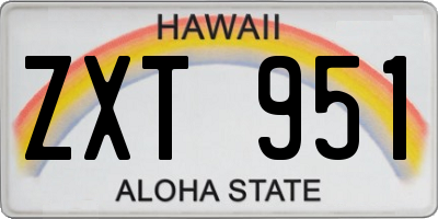 HI license plate ZXT951