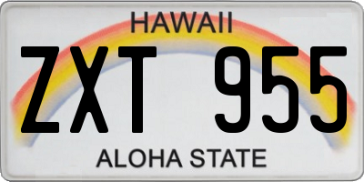 HI license plate ZXT955