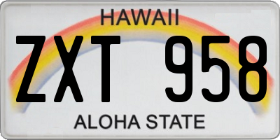 HI license plate ZXT958