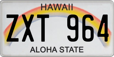 HI license plate ZXT964