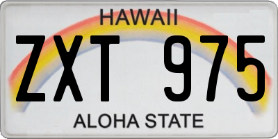HI license plate ZXT975