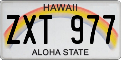 HI license plate ZXT977
