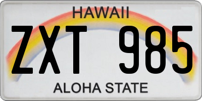 HI license plate ZXT985