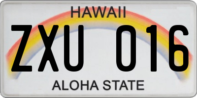 HI license plate ZXU016