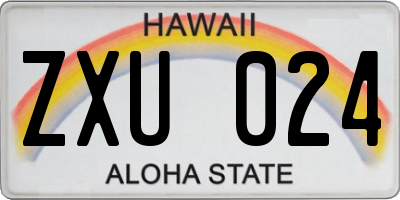 HI license plate ZXU024