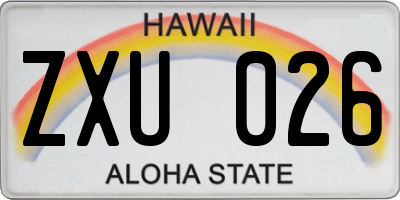 HI license plate ZXU026