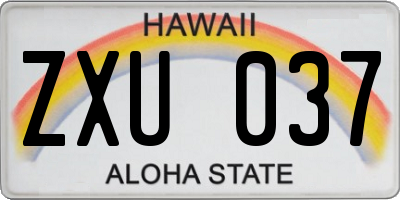 HI license plate ZXU037