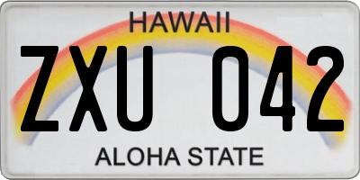 HI license plate ZXU042