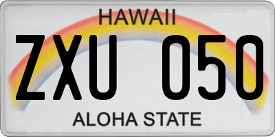 HI license plate ZXU050