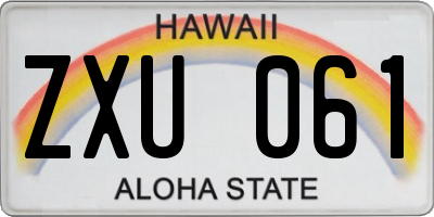 HI license plate ZXU061