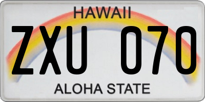 HI license plate ZXU070