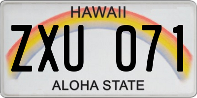 HI license plate ZXU071
