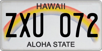 HI license plate ZXU072