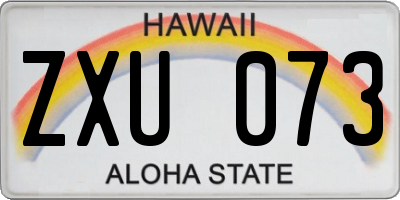 HI license plate ZXU073