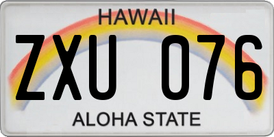 HI license plate ZXU076
