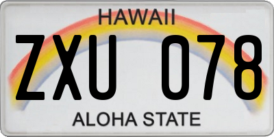 HI license plate ZXU078