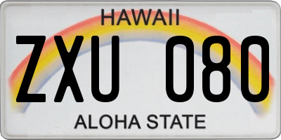 HI license plate ZXU080