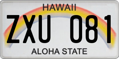 HI license plate ZXU081