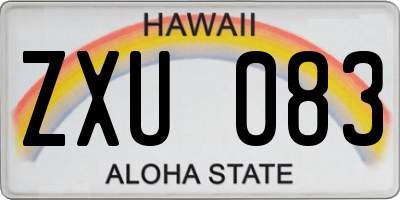 HI license plate ZXU083