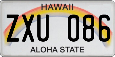HI license plate ZXU086