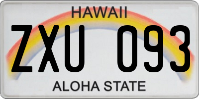 HI license plate ZXU093