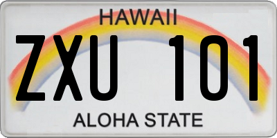 HI license plate ZXU101