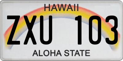 HI license plate ZXU103