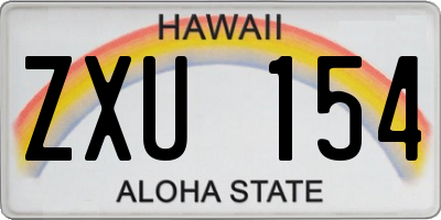 HI license plate ZXU154