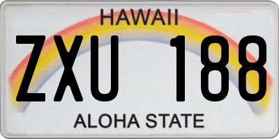 HI license plate ZXU188