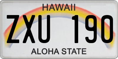 HI license plate ZXU190