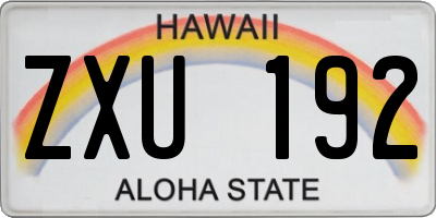 HI license plate ZXU192