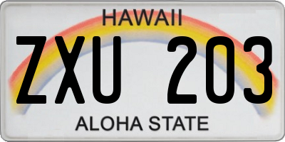 HI license plate ZXU203