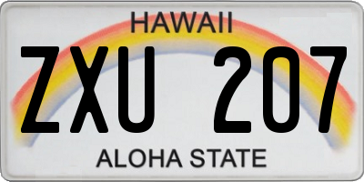 HI license plate ZXU207
