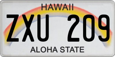 HI license plate ZXU209
