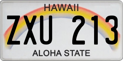 HI license plate ZXU213