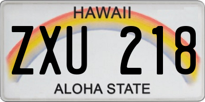 HI license plate ZXU218