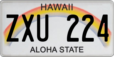 HI license plate ZXU224