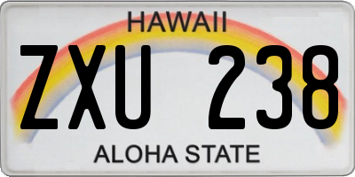 HI license plate ZXU238
